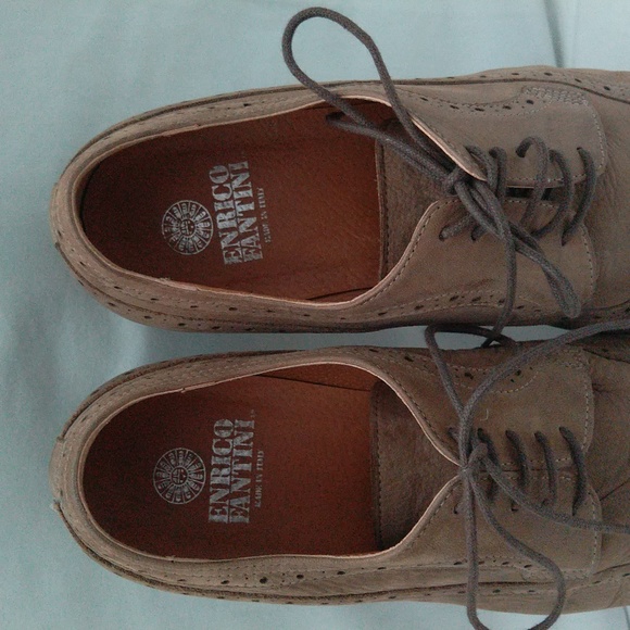 Vero cuoio made in Italy men's leather lace up light brown dress shoes Sz 42 - Picture 3 of 12